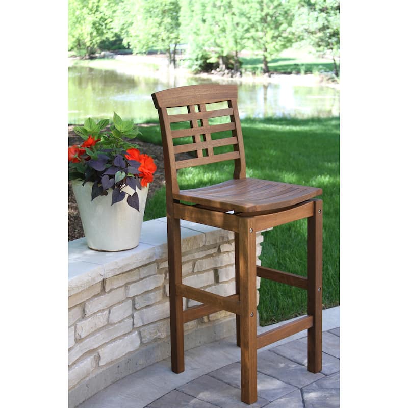 Eilaf Eucalyptus Outdoor Bar Stool - N/A - Brown
