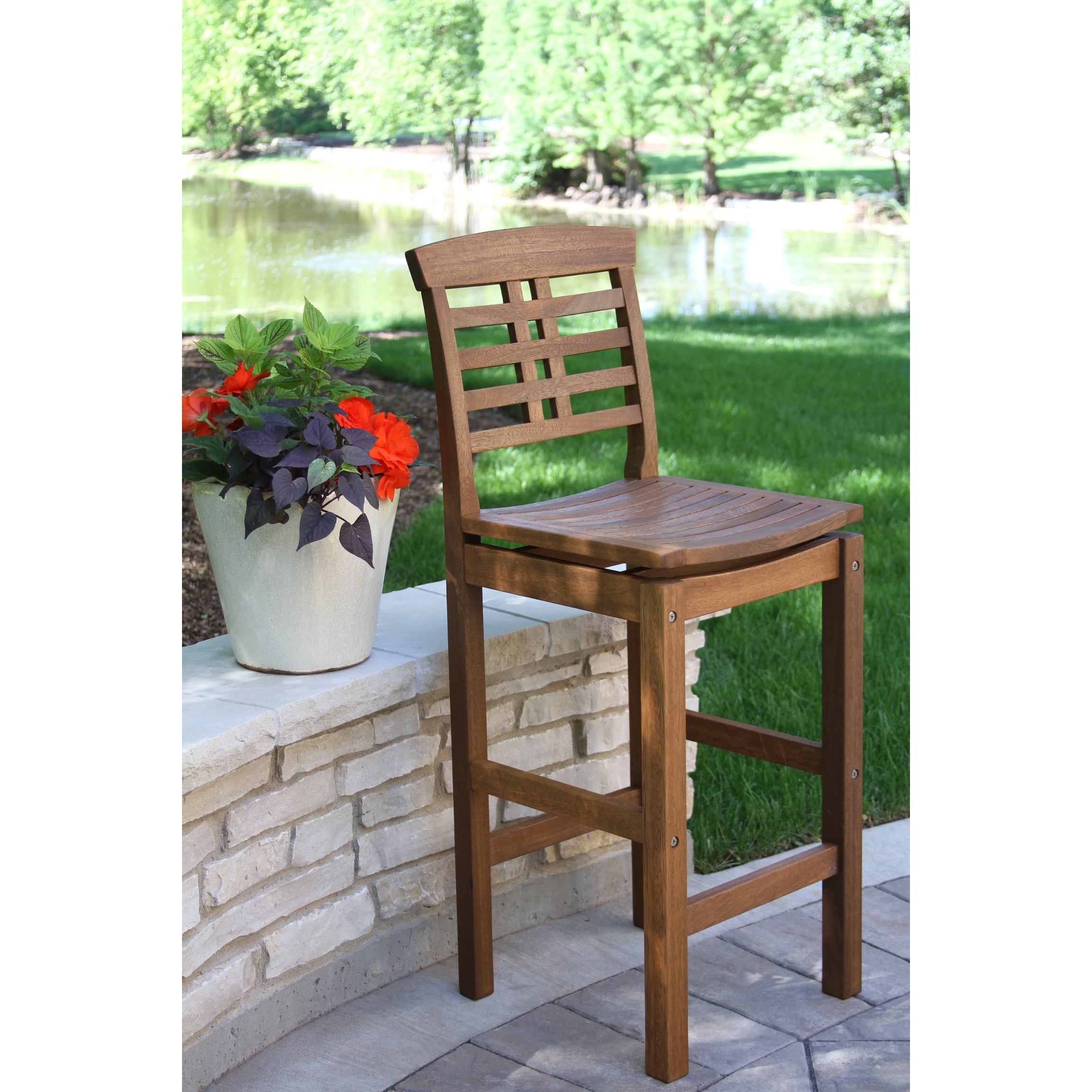 Eilaf Eucalyptus Outdoor Bar Stool N A On Sale Bed Bath