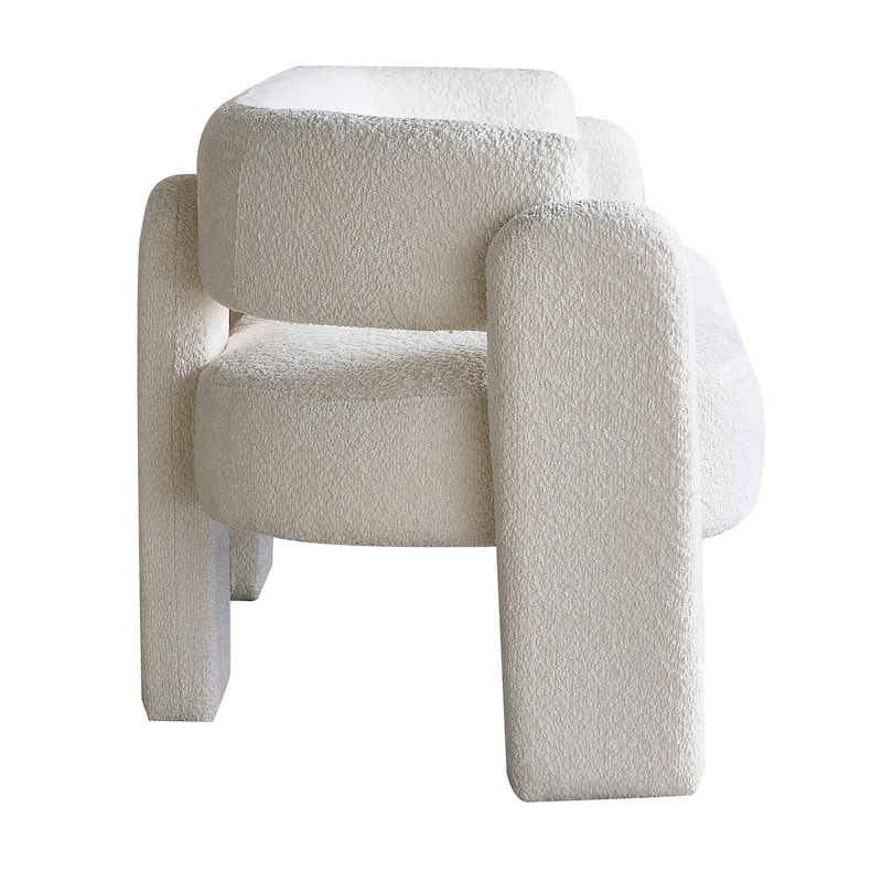 Stylish Boucle Sofa with High-Density Foam & Easy Assembly - 700 lbs Capacity