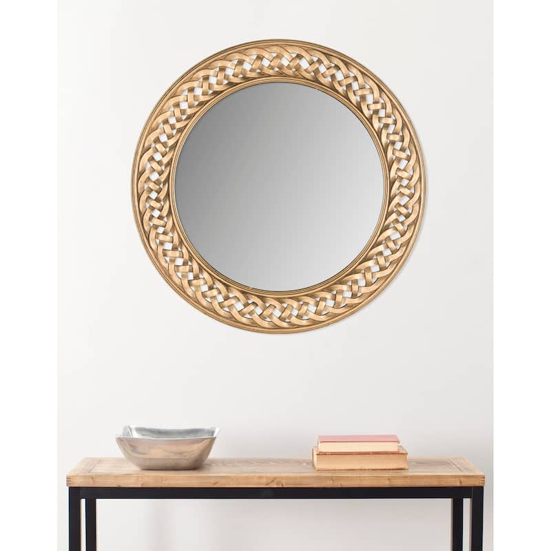 SAFAVIEH Kortney Chain Gold 24-inch Round Decorative Mirror - 24" x 24" x 0.8" - 24Wx24Dx1H