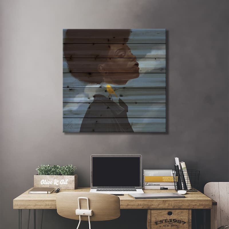 Canary Print On Wood by Adekunle Adeleke - Multi-Color