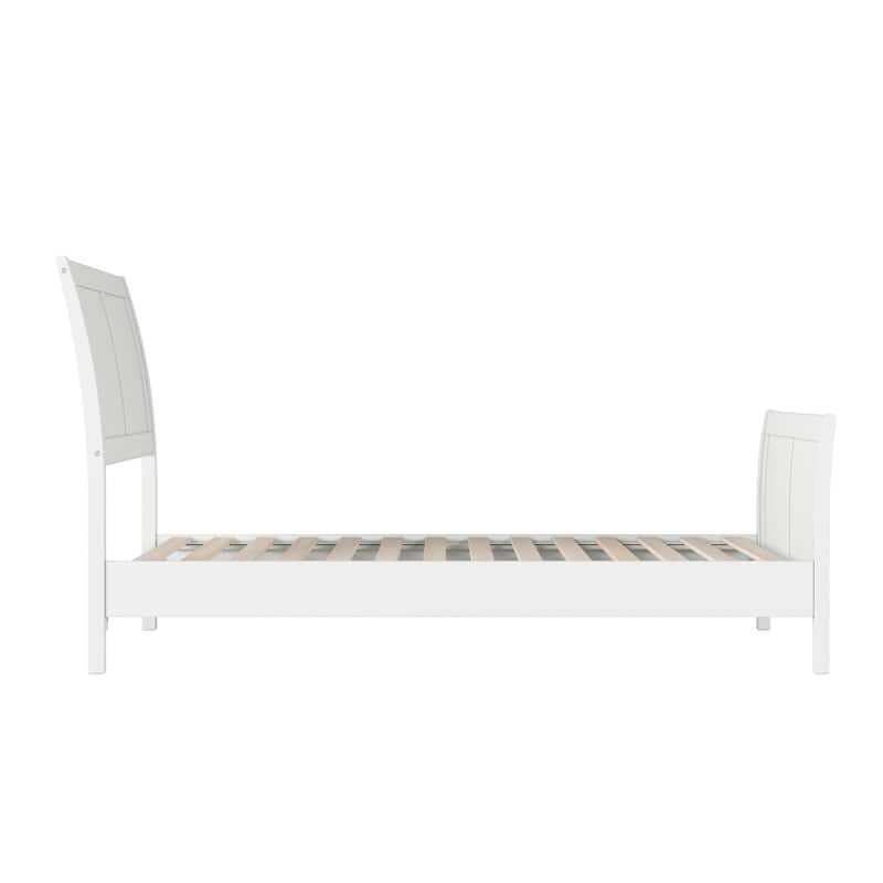 Valencia Solid Wood Low Profile Sleigh Platform Bed with Matching Footboard