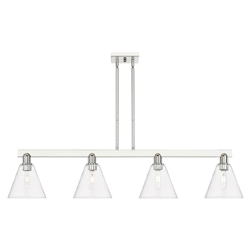 Innovations Lighting Endless Possibilities Arcadia - Berkshire Glass - 4 Light 51" Stem Hung Island Light - Clear/Polished Nickel