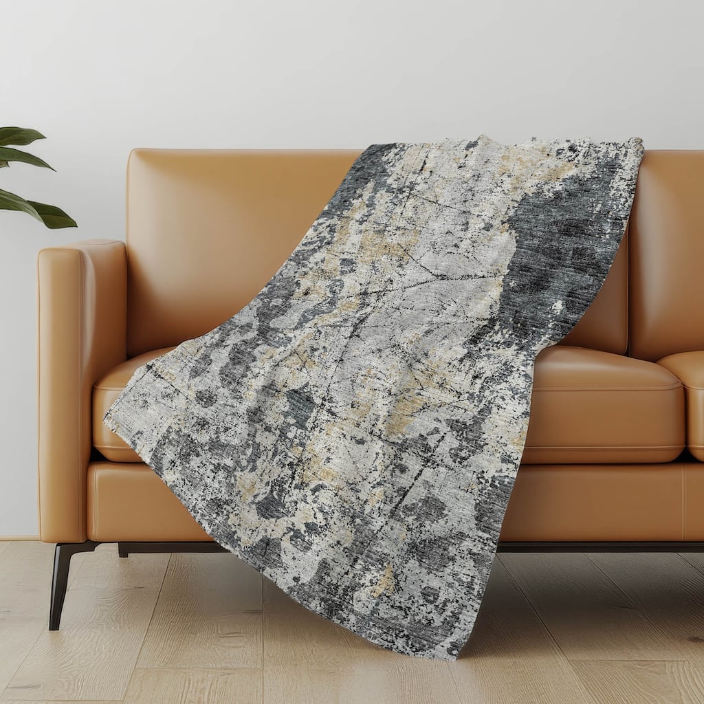 Premium Machine Washable ASB68 Abstract Modern Sherpa Throw Blanket