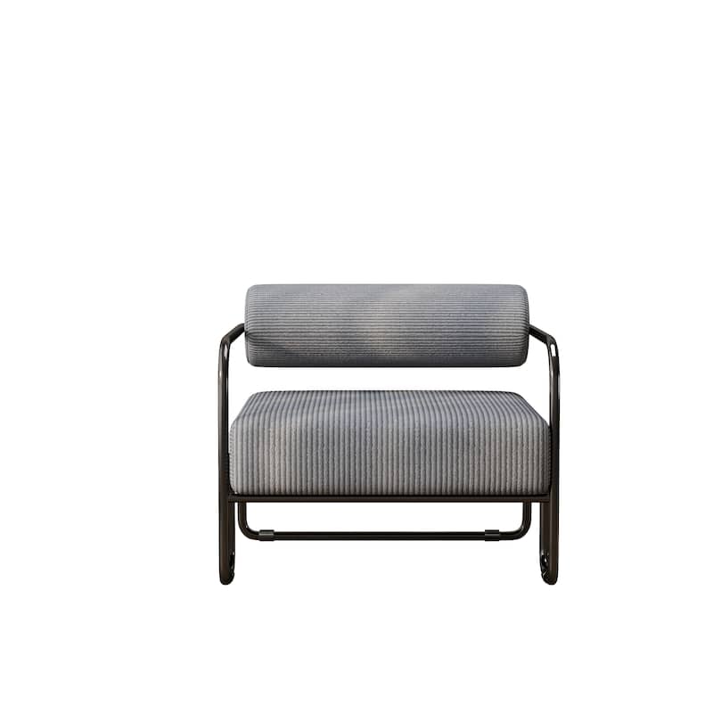 Living Room Iron Accent Chair,Corduroy Upholstered Arm Chair