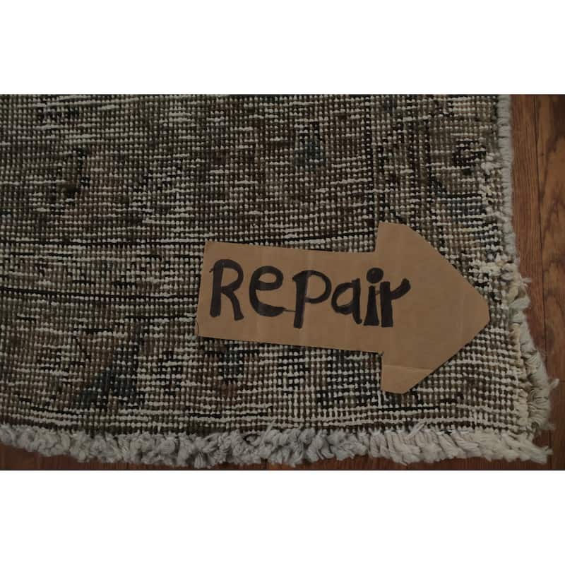 Hand Knotted Oriental 100% Wool Carpet Traditional Medallion Brown Tabriz Area Rug - 12' 10'' X 9' 1''