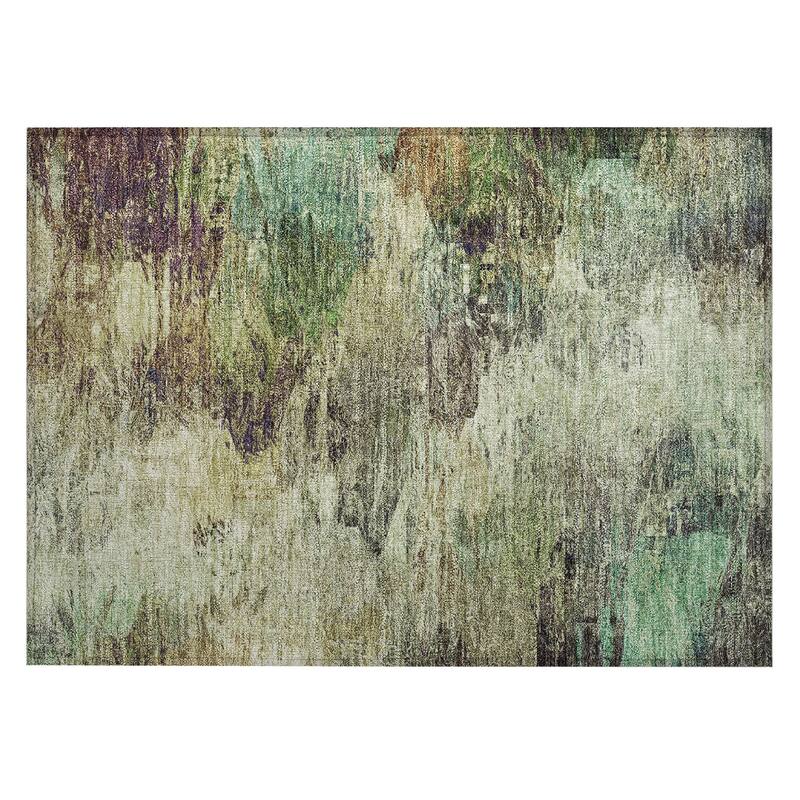 Machine Washable Indoor/ Outdoor Chantille Abstract Watercolor Rug