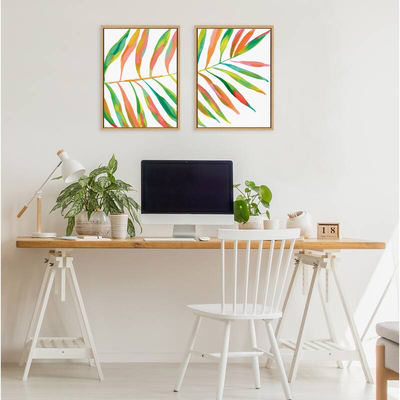Kate and Laurel Sylvie Palma Framed Canvas Art Set by Jessi Raulet