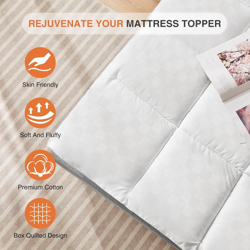 yoyomax 4 Inch Dual Layer Mattress Topper Queen