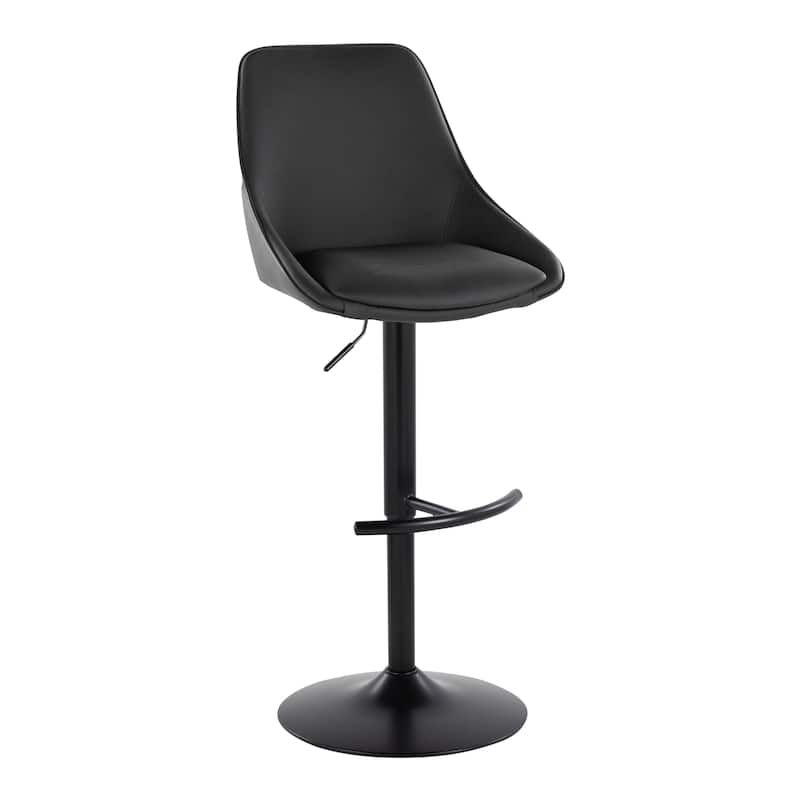 Silver Orchid Alba Adjustable Bar Stool with Rounded T Footrest (Set of 2)