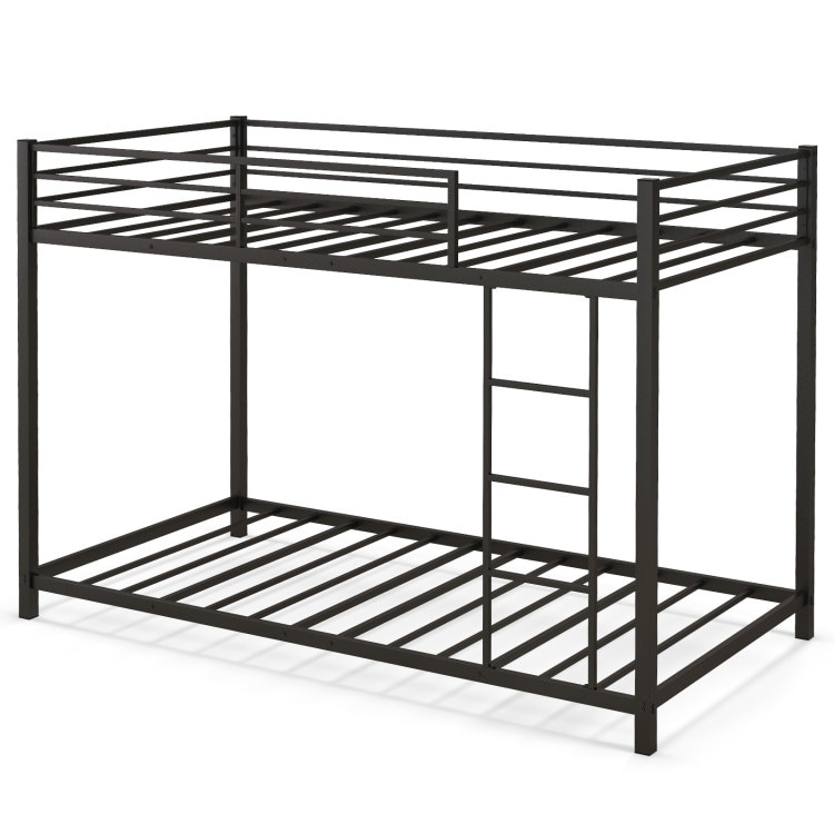 Twin Over Twin Metal Bunk Bed for Kids with Safety Rails