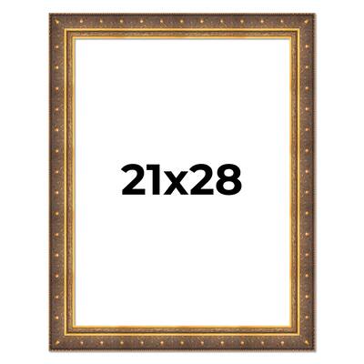 21x28 Frame Vintage Gold Solid Wood Picture Frame | 2.5 Inch Moulding