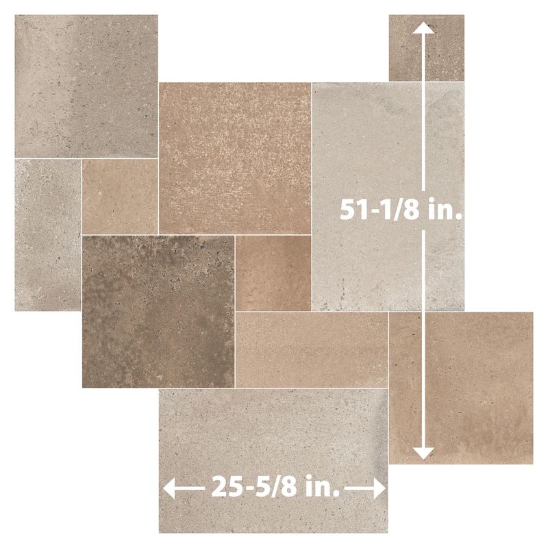Merola Tile Adagio Taupe Modular 25-5/8" x 51-1/8" Porcelain Floor and Wall Tile