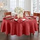 preview thumbnail 16 of 38, Caiden Elegance Damask Tablecloth 60"x84" Oval - Red