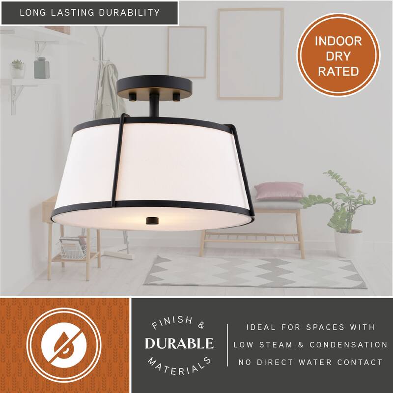 Vaxcel Lighting C0329 Marion 2 Light 13" Wide Semi-Flush Drum Ceiling