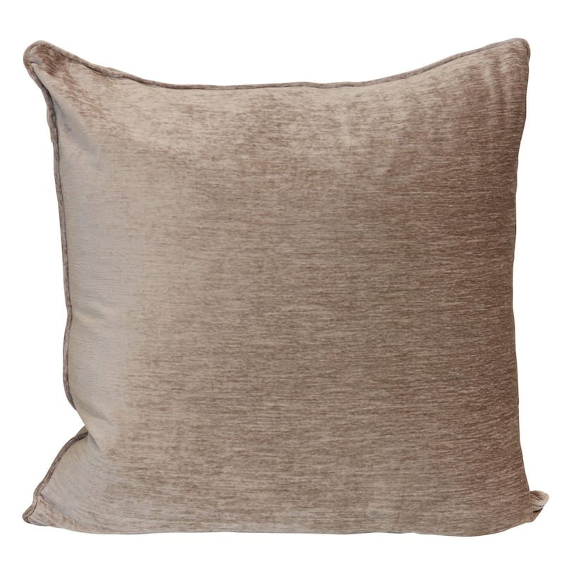 StyleCraft Crushed Velvet Pillow - 24" x 24" - Warm Taupe