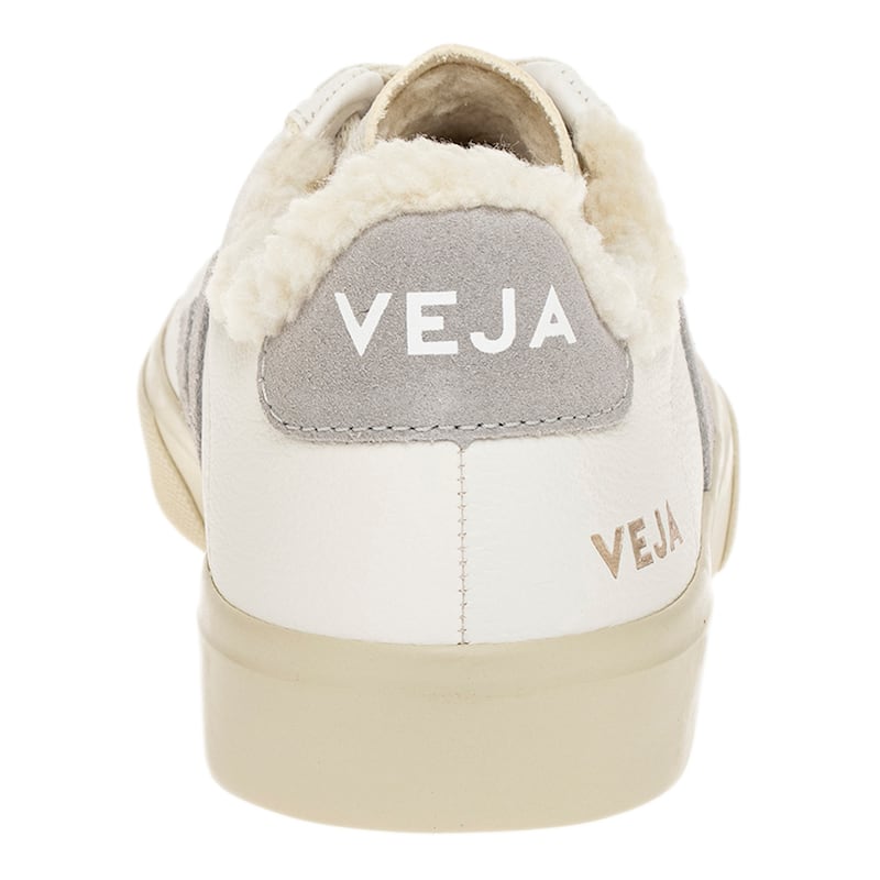 Veja Women's Campo Fleece Lined Sneakers in White and Grey