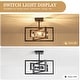 preview thumbnail 8 of 61, Zjvaive 3-Light Rectangular Semi Flush Mount Ceiling Light Farmhouse Metal Cage Light Fixture