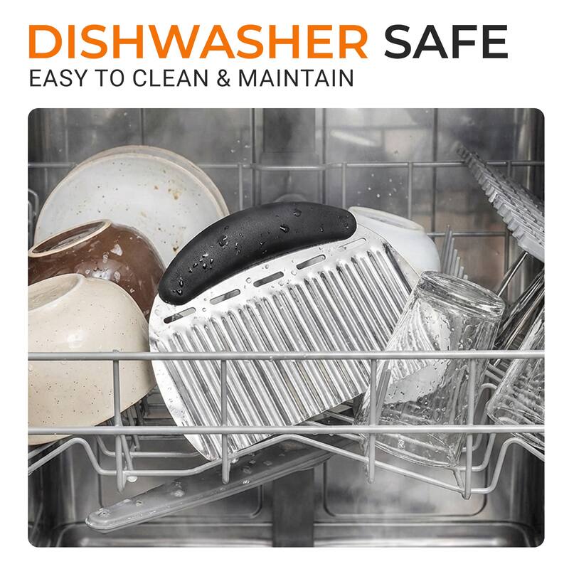 Cheer Collection Large Crinkle Cutter Stainless Steel Wavy French Fry and Vegetable Slicer