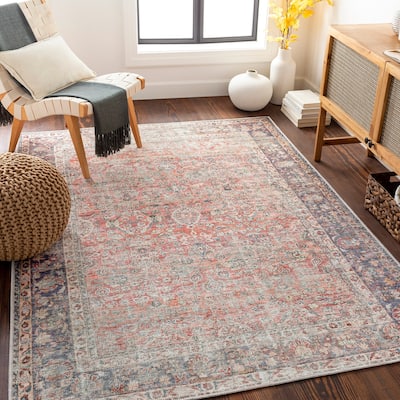 Livabliss Rhys Traditional Medallion Machine Washable Area Rug