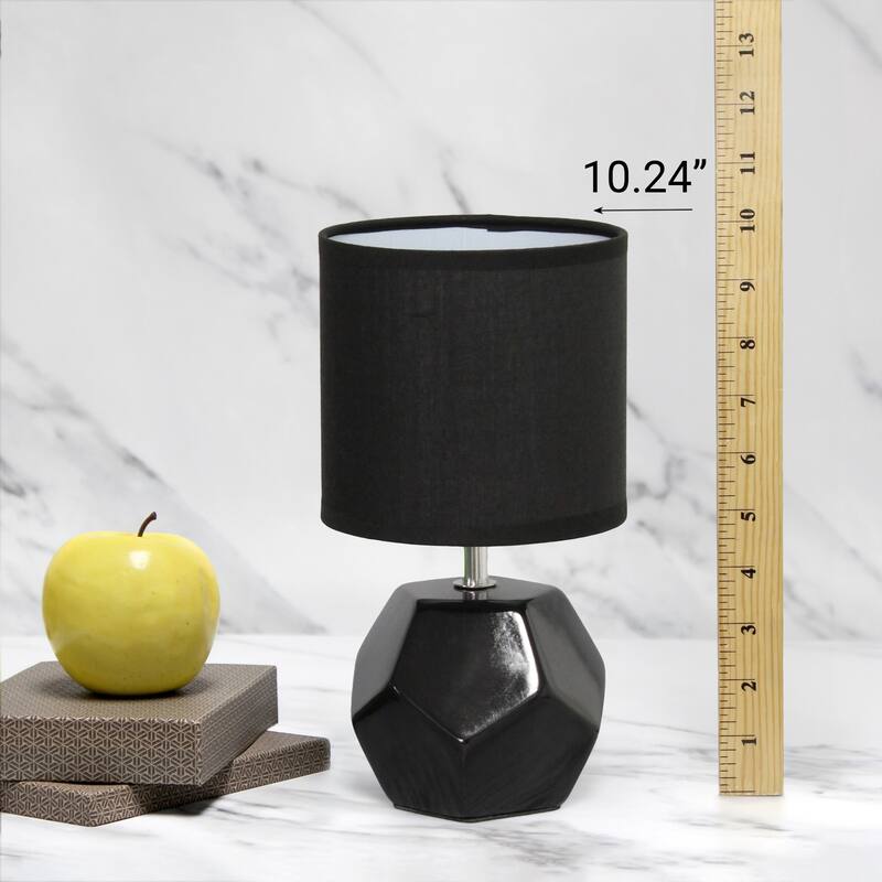 Geometric Table Lamp With Long Drum Shade - 10.5" - Black