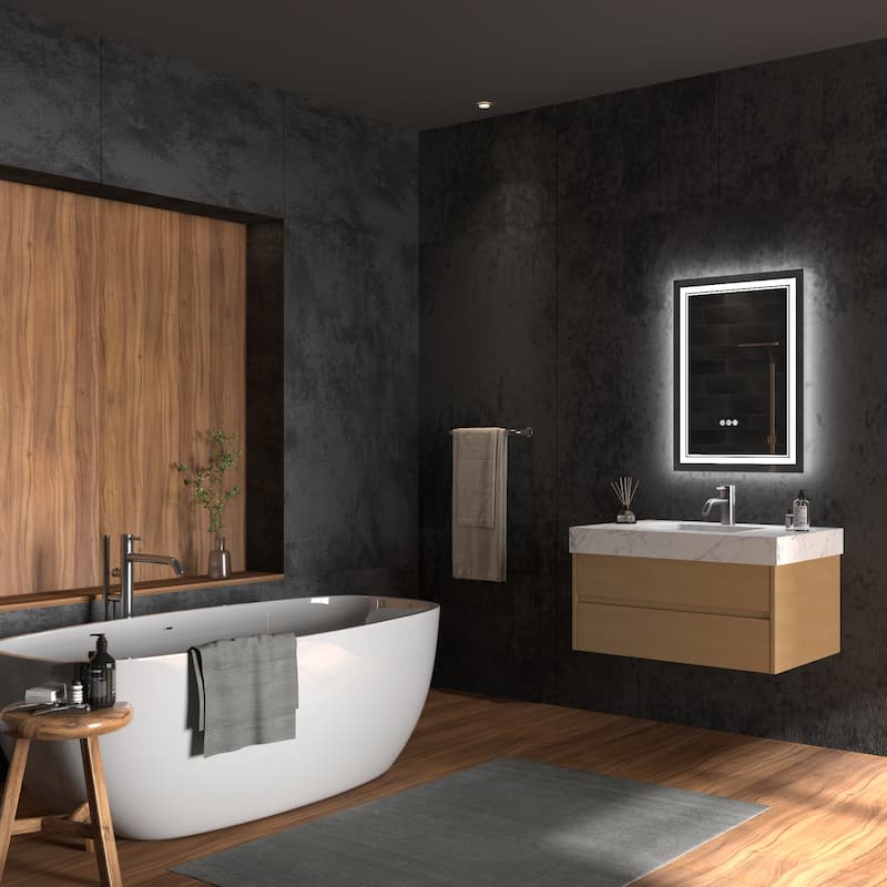 ExBrite LED Bathroom Mirror with Endless Dimming and Anti-Fog