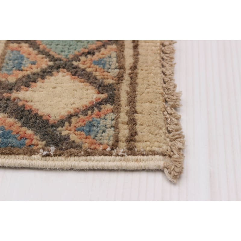 ECARPETGALLERY Hand-knotted Finest Ghazni Ivory Wool Rug - 6'6 x 9'4
