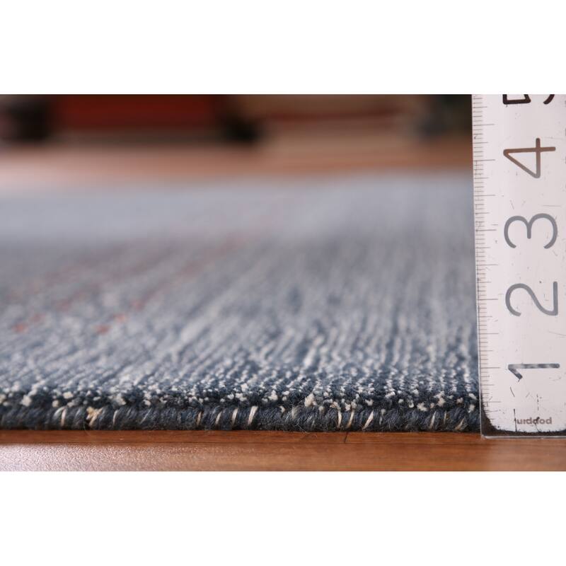 Hand Knotted Oriental 100% Wool Carpet Tribal Animal Pictorial Navy Blue & Blues Gabbeh Area Rug - 7' 7'' X 5' 3''