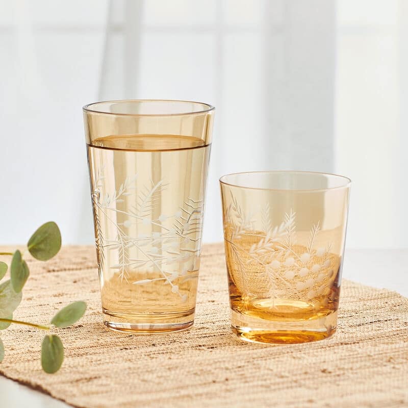 Fitz & Floyd Wildflower Set of 4 Gold Glasses
