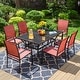preview thumbnail 21 of 37, MAISON ARTS Patio Dining Set 7 Piece Metal Rectangle Table and 6 Textilene Chairs