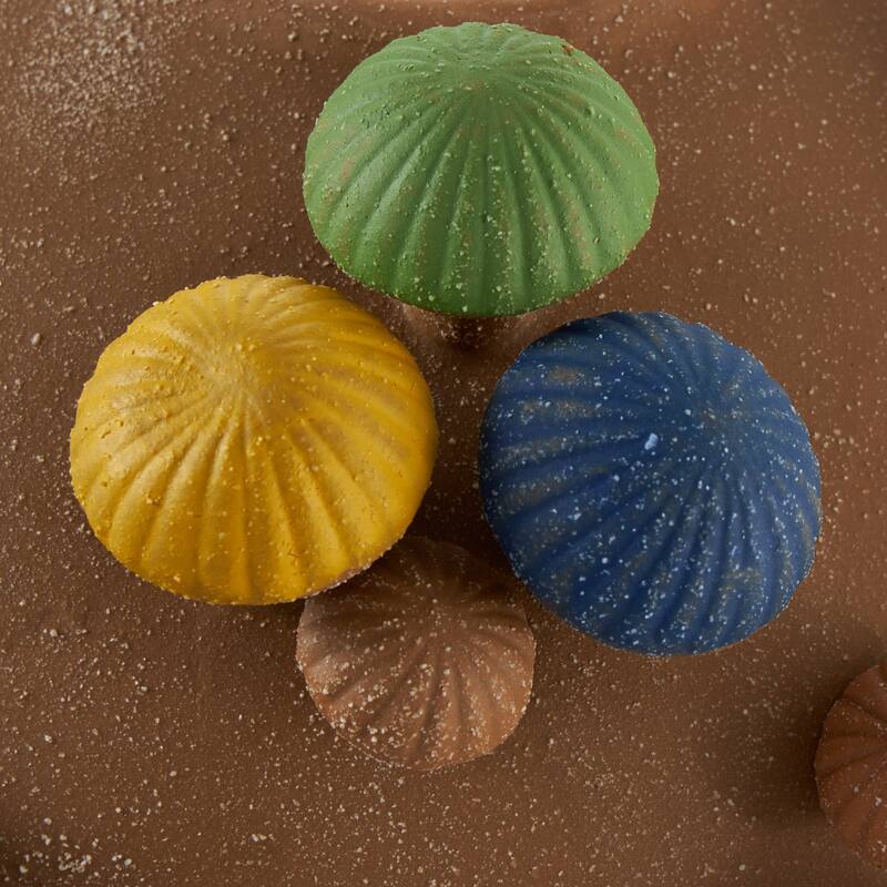 Ceramic Round Wide Decorative Vase with Multicolor Accents and White Speckles - Brown - Roche River Decor