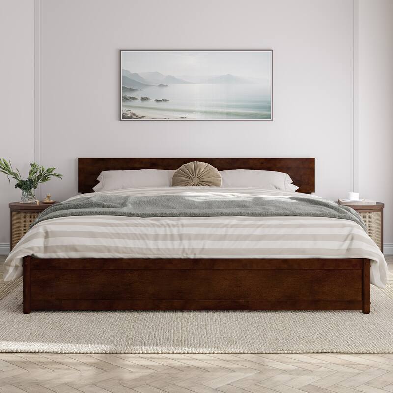 Wesley Platform Bed with Panel Footboard and Storage Drawers