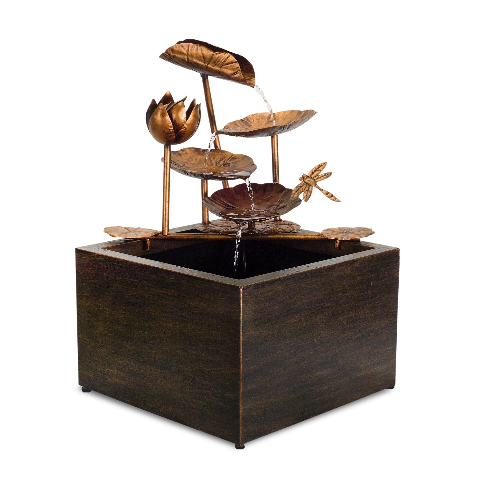 Shop 24 Copper And Brown Lotus Leaf Table Top Waterfall Fountain