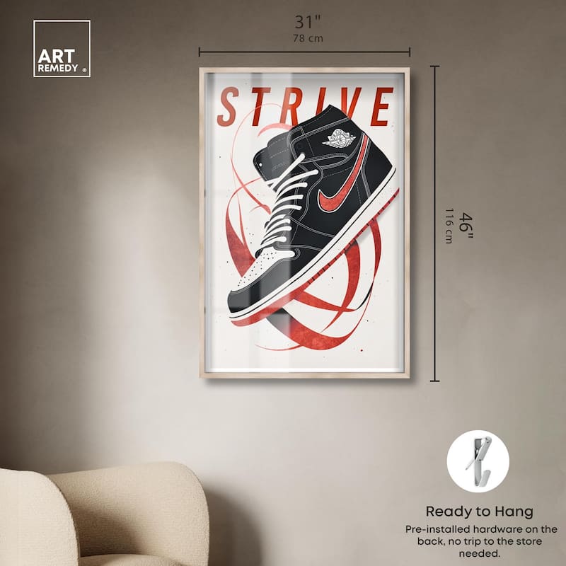 Red Ribbon Sneaker Shadowbox by Art Remedy