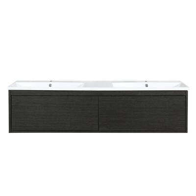 Lexora Sant 60 in. Double Bath Vanity in Iron Charcoal with Countertop