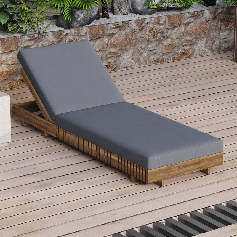 Outdoor Chaise Lounge Chair with 6-Position Adjustable Backrest