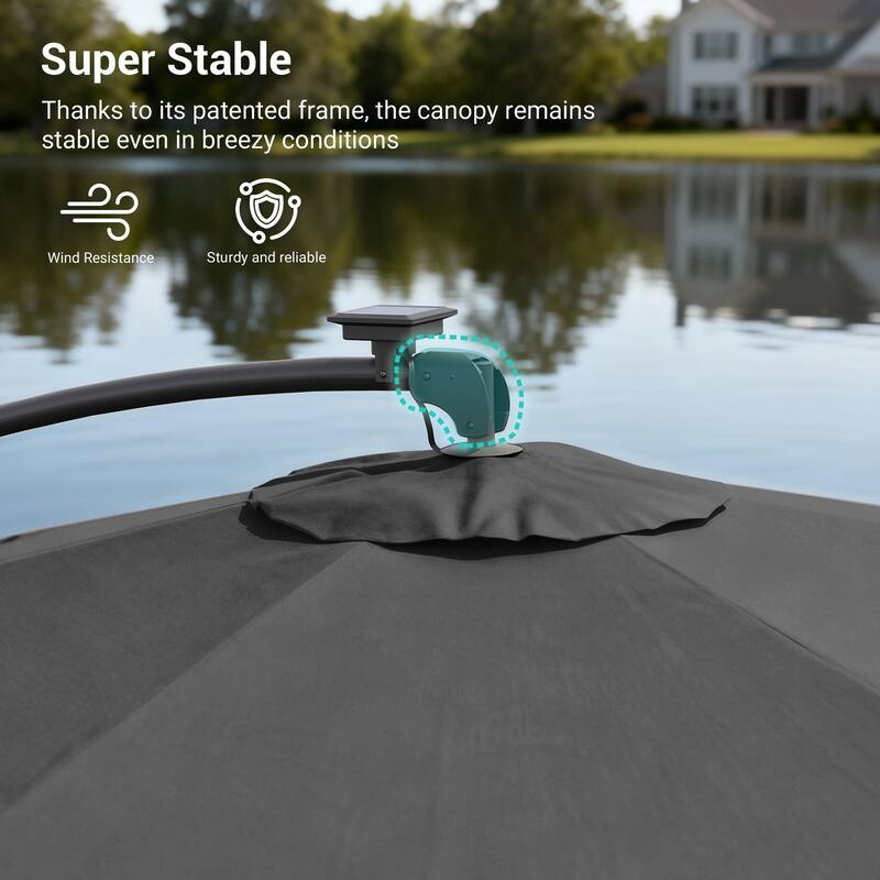 Sonkuki Outdoor 10FT LED lighted Patio Offset umbrella for Garden