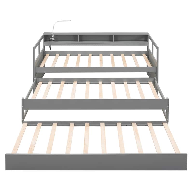 Twin Wood Daybed with Handy Trundle Bed