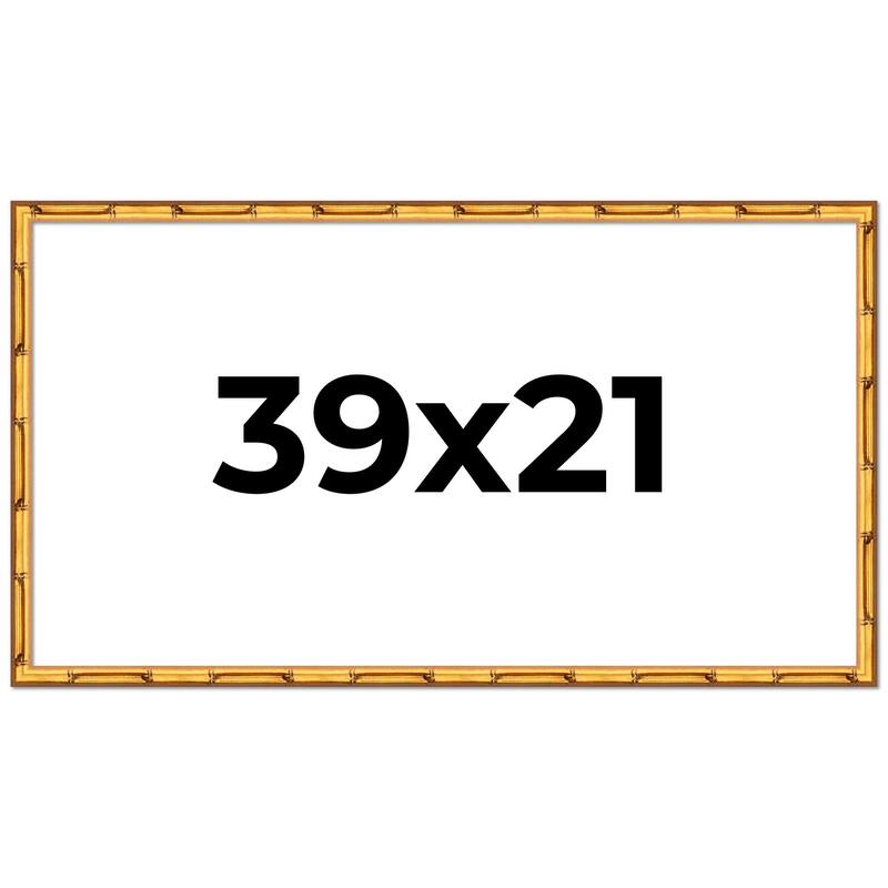 39x21 Frame Gold Bamboo Picture Frame Modern Photo Frame Includes UV Acrylic Shatter Guard Front Acid Free Foam Backing Board