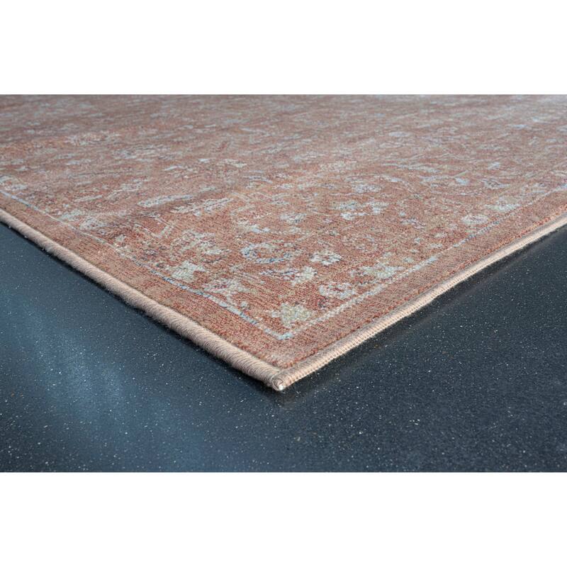 Eno Lyra Rust and Ivory Viscose Area Rug - 2' x 6' Runner