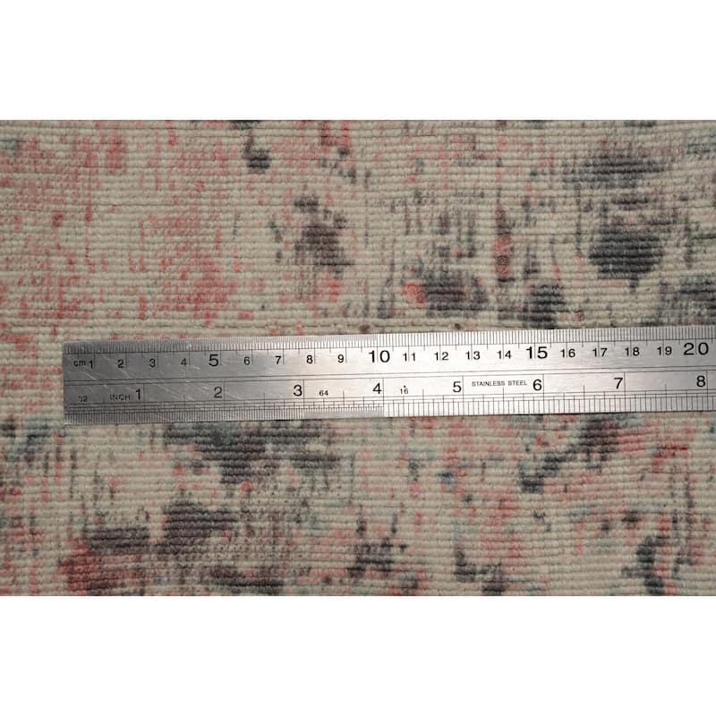 Hand Knotted Oriental Viscose Silk Carpet Modern All-Over Coral Abstract Area Rug - 8' 1'' X 5' 7''