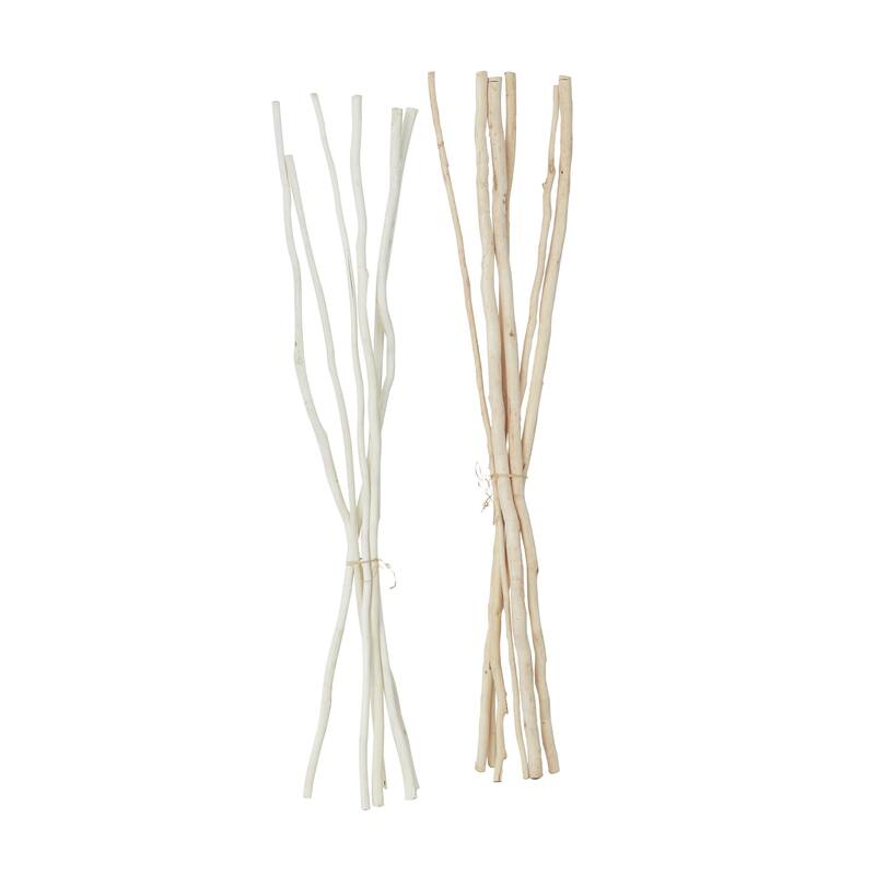 Dried Plant Pigeon pea Tall Sticks Home Decor Natural Foliage - Set of 2 White - Roche River Decor