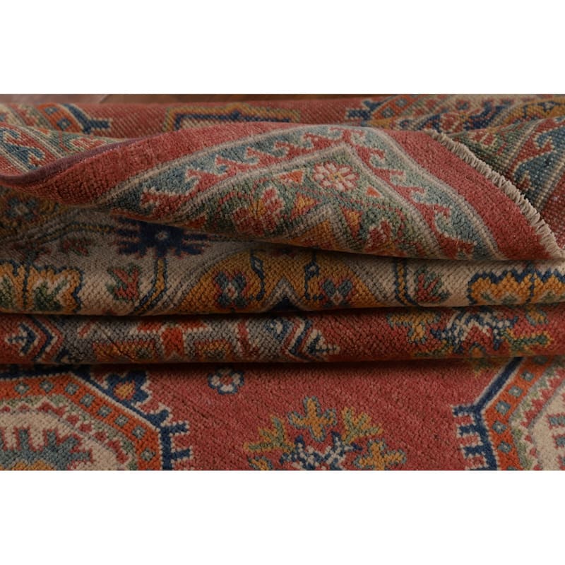 Geometric Kazak Area Rug Handmade Dining Room Wool Carpet - 6'5" x 9'6"