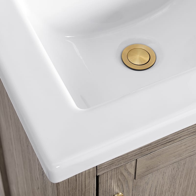 Gela Single Sink Bath Vanity with Drop-In White Ceramic Basin