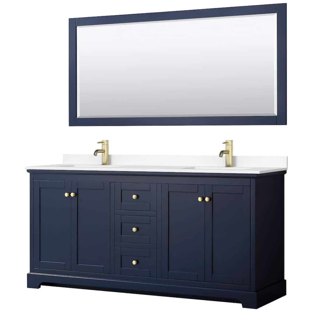 Wyndham Collection Avery 72" Free Standing Double Basin Vanity Set