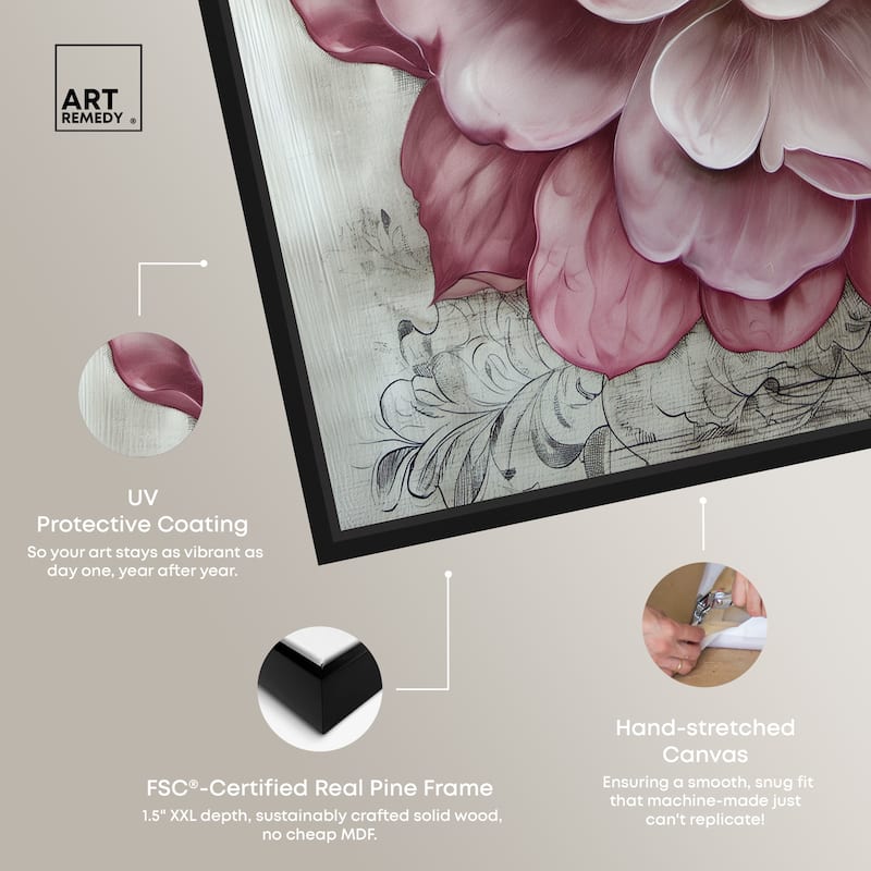 Art Remedy Darla Framed Floral Fine 1 Piece Canvas Wall Art