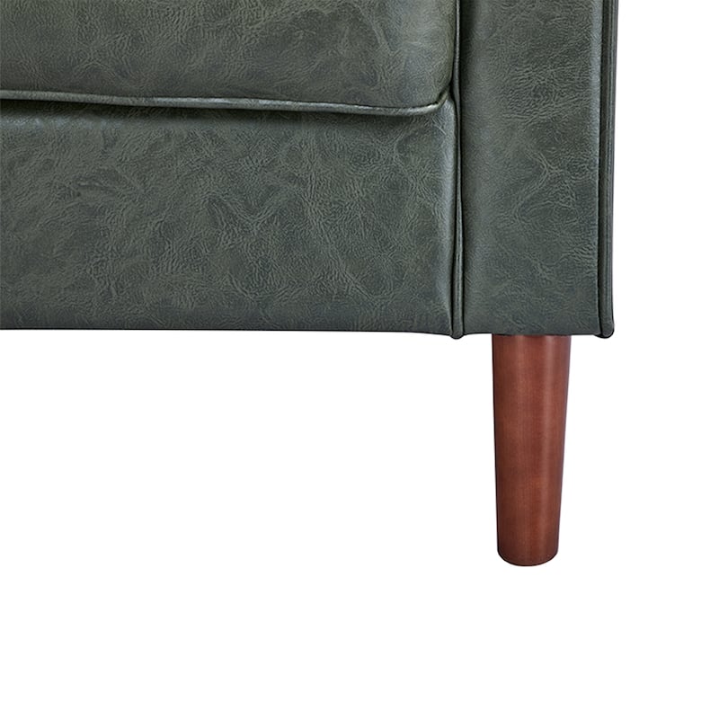 Sedona Modern Accent Chair, Faux Linen / Vegan Leather Armchair