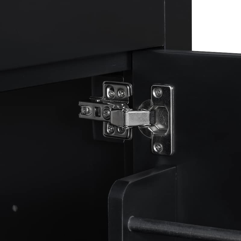 Roomfitters 30" Bathroom Vanity with Ceramic Sink, Modern Single Cabinet with 2 Soft Close Doors and Shelf