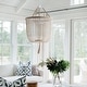preview thumbnail 6 of 6, SAFAVIEH Lighting Angie Beaded 3-light Cream Adjustable Pendant Lamp - 18"x18"x35.5 -107.5"
