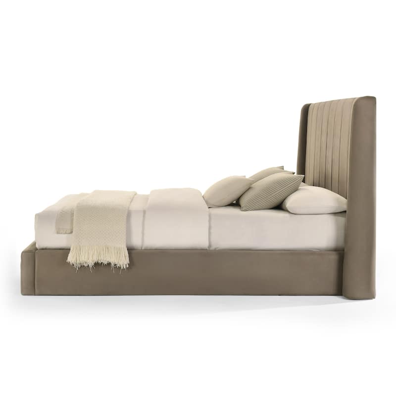 Modrest Kiro Modern Tan Fabric Bed